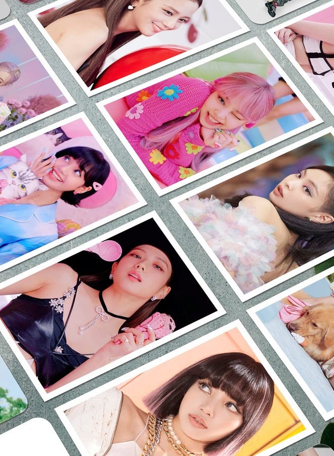 NS Trading Black-pink Ice Cream Song Pack White Border Photocards (Set of 8) 350 GSM Card Glossy Laminated - Image 1